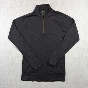 Smartwool Merino 250 1/4 Zip Base Layer Men M Charcoal Thermal Outdoor Layering